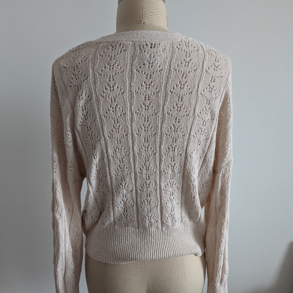 Cream Cotton Blend Cardigan - Picture 3 of 6